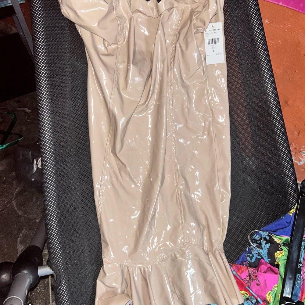 Fashion Nova nude latex dress